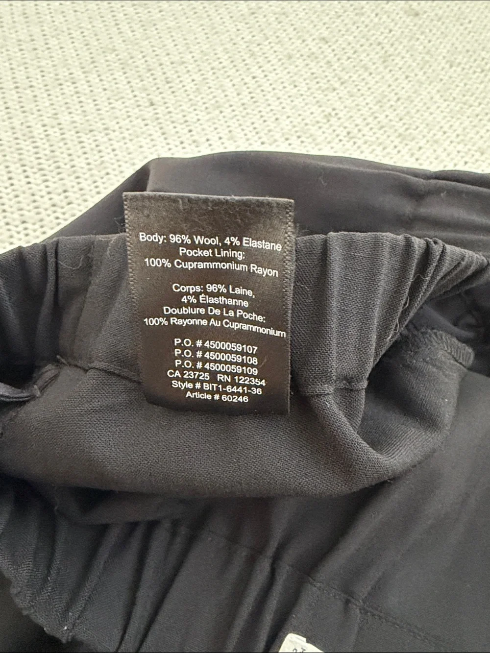 Babaton Italian Wool Blend Trouser Joggers Black Size 4
